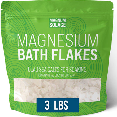 Magnesium Bath Flakes, 3 lbs Dead Sea Salts for Soaking - Unscented