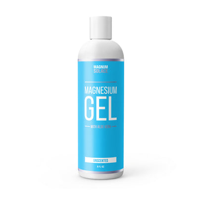 Magnesium Gel with Aloe Vera by Magnum Solace, 8 oz Gel - Unscented 