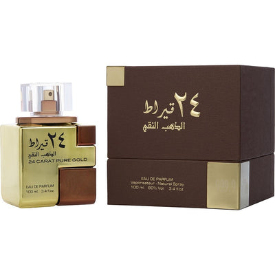 24 Carat Pure Gold by Lattafa, 3.4 oz EDP Spray for Unisex