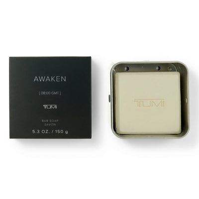 Awaken [08:00 GMT] by Tumi, 5.3oz Bar Soap men with Aluminum Case.