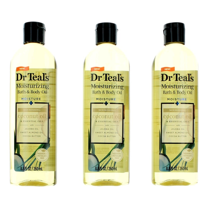 Nourishing Coconut Oil & Essential Oils 3 Pack 8.8 Moisturizing Bath & Body Oil