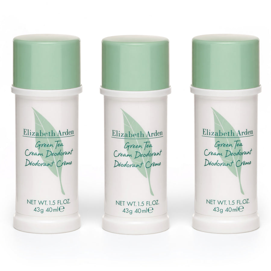 Green Tea by Elizabeth Arden, 3x1.5oz (4.5oz total) Cream Deodorant women