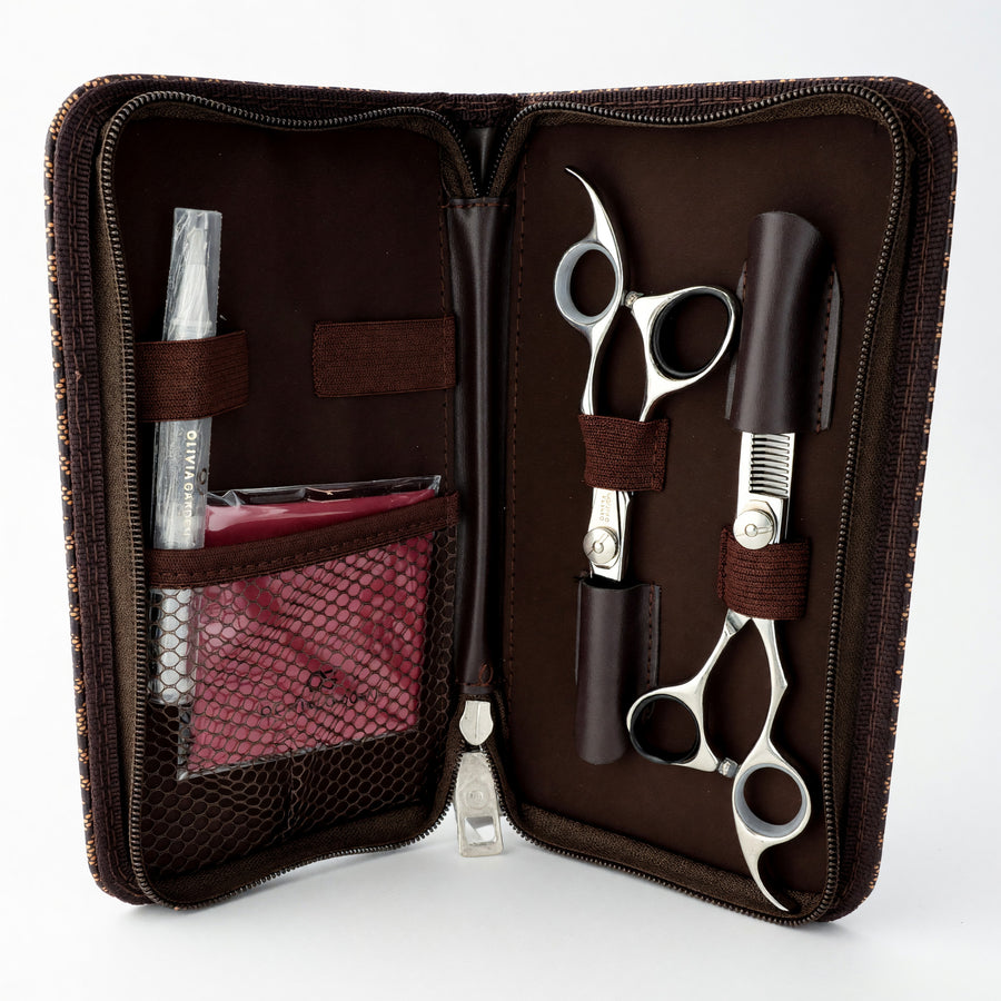 Olivia Garden SilkCut Professional Shear & Thinner Case, 9 Piece Set 